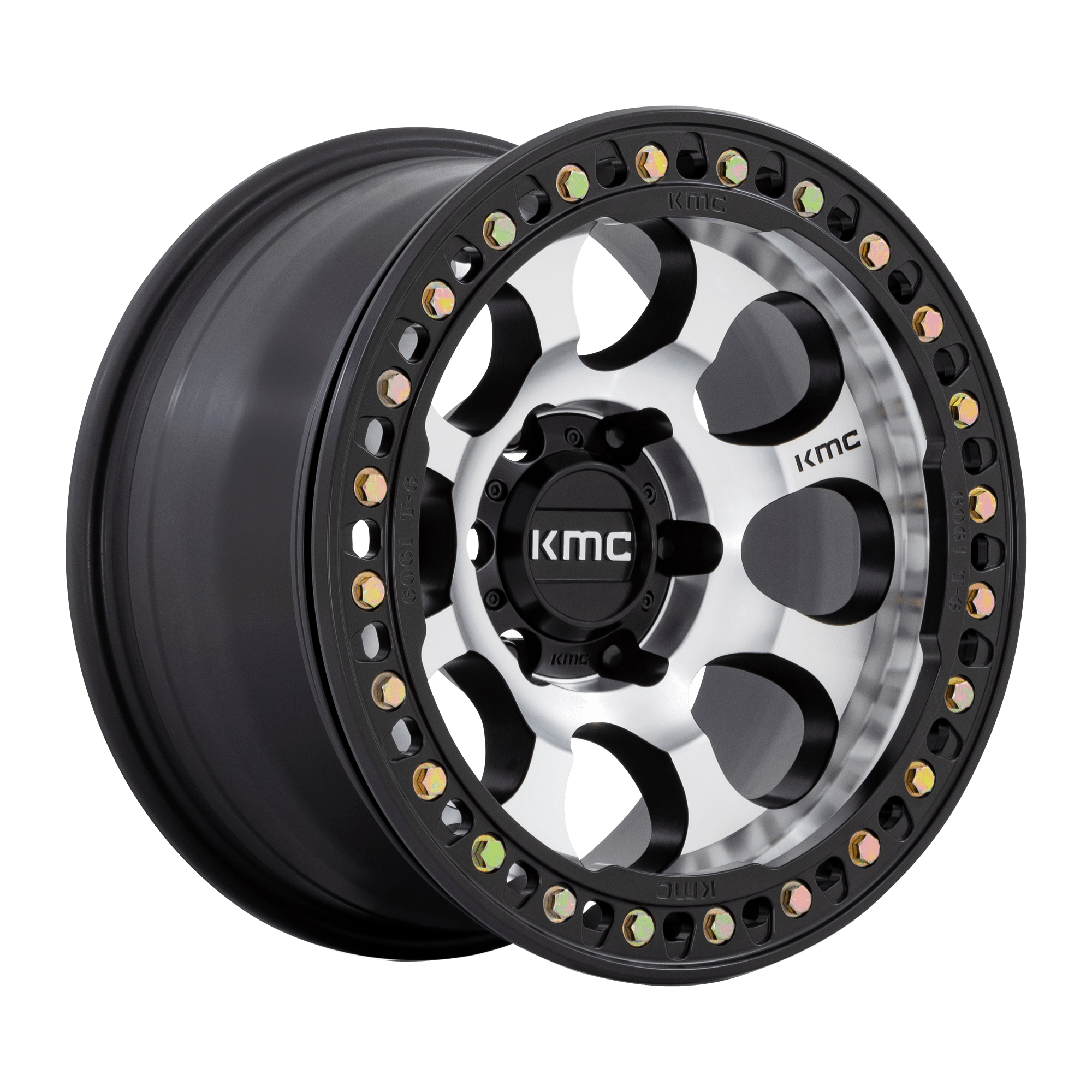 KMC KM237 RIOT BEADLOCK Machined W/ Satin Black Windows & Ring Alloy Wheels