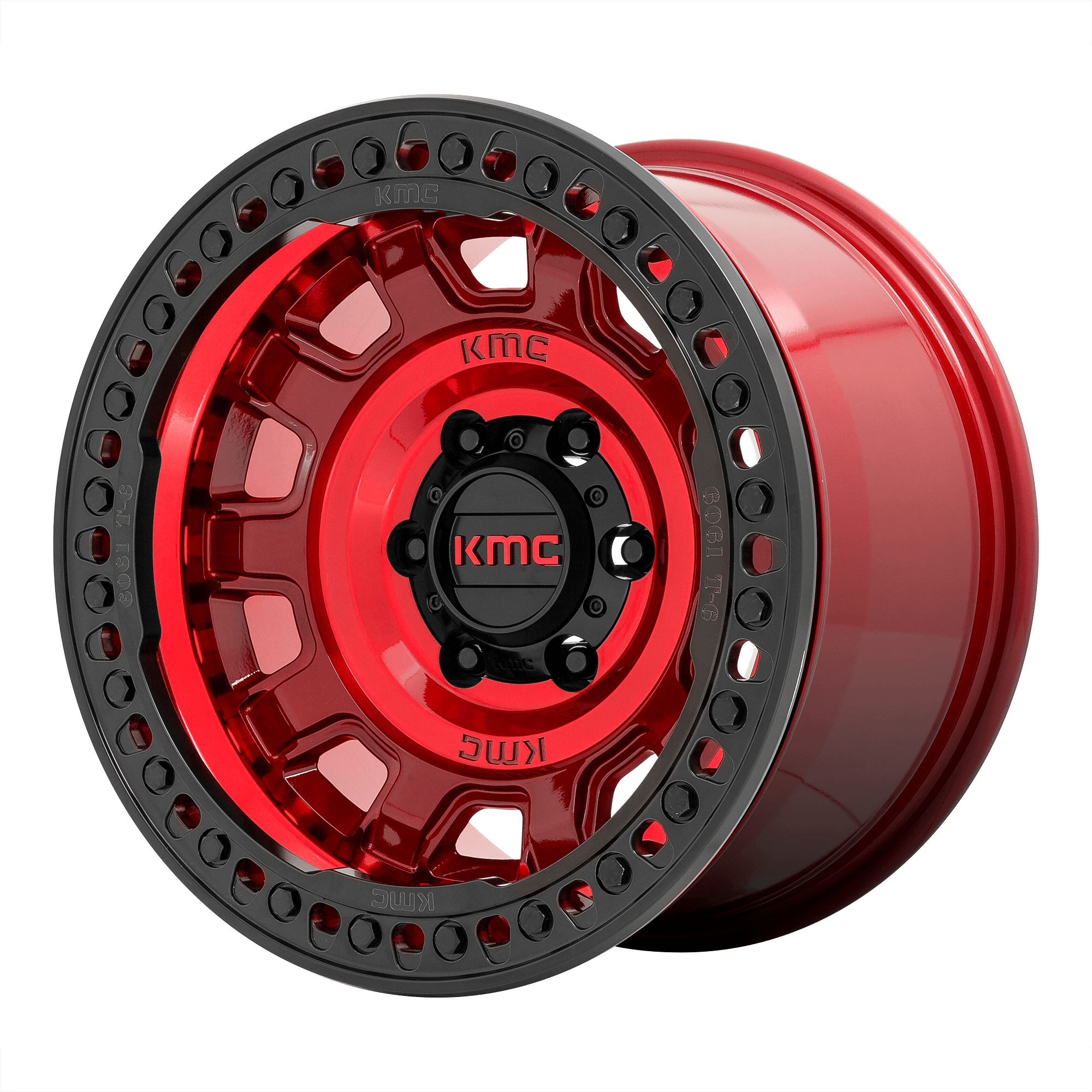KMC KM236 TANK BEADLOCK Candy Red Alloy Wheels