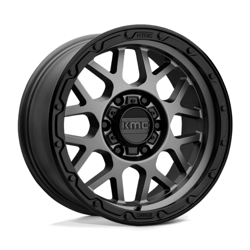 KMC KM535 GRENADE OFF-ROAD Matte Gray W/ Matte Black Lip Alloy Wheels