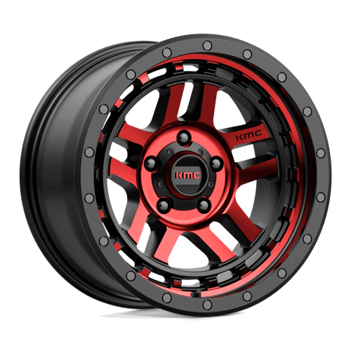 KMC KM540 RECON - Gloss Black Machined W/ Red Tint alloy wheel