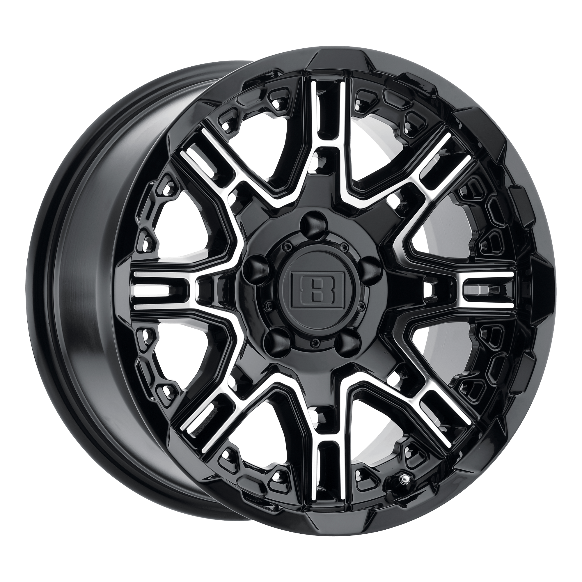 LEVEL 8 SLINGSHOT - Gloss Black Machined alloy wheel