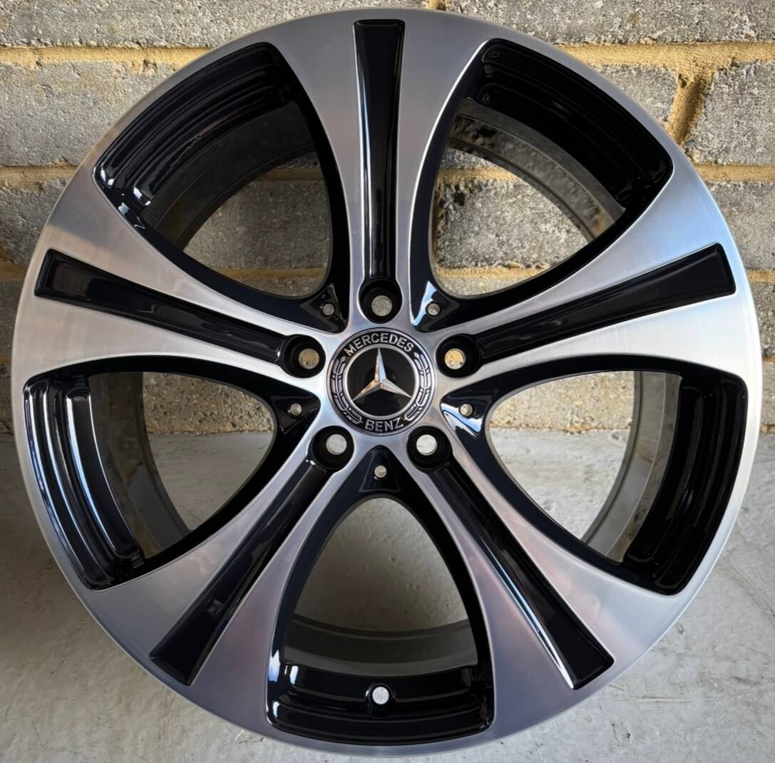 Mercedes OEM 5 Spoke 4 Black Diamond Cut Alloy Wheels