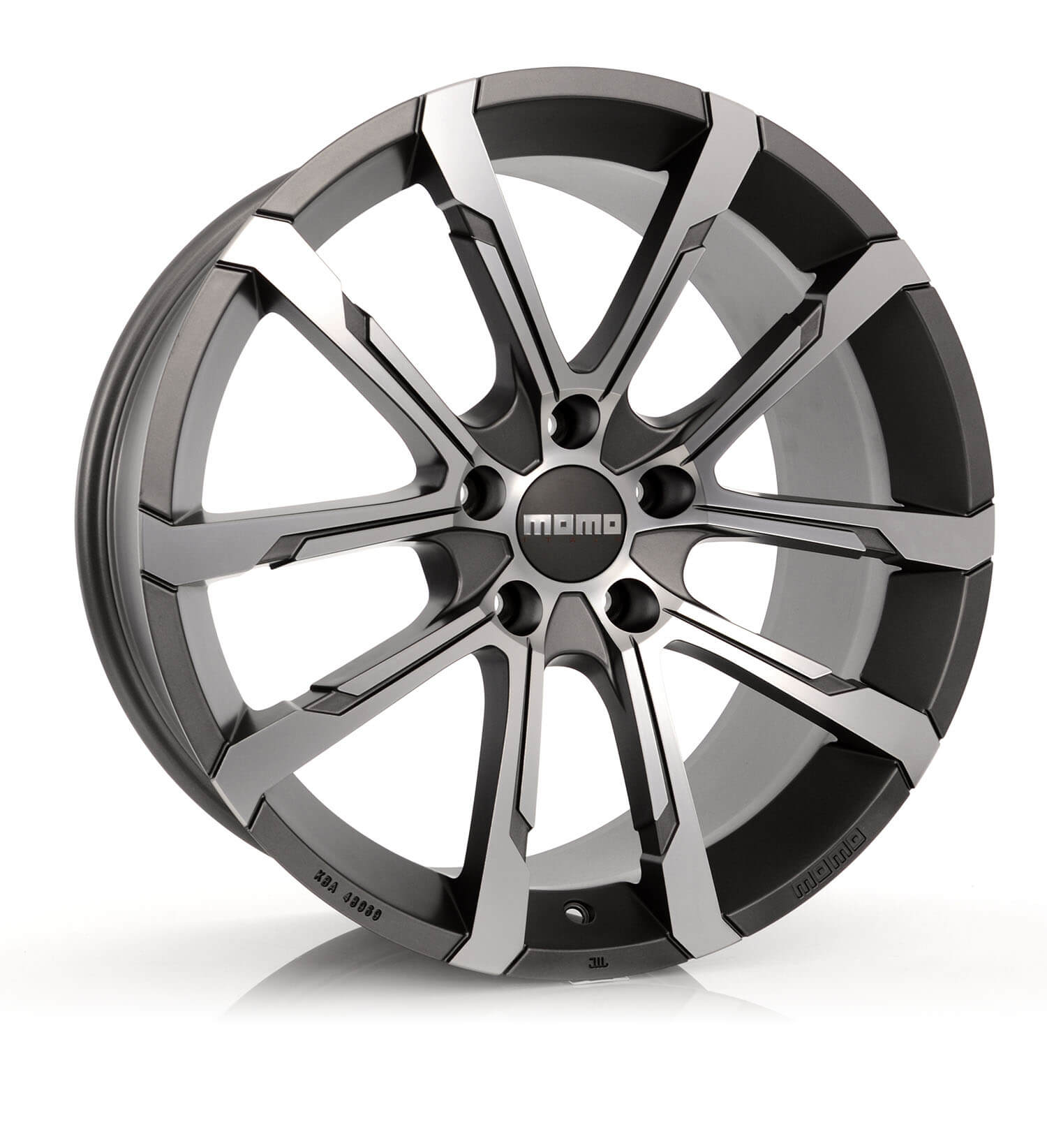 MOMO Evoluzione - Matt Titan Silver Polished alloy wheel