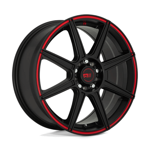 Motegi MR142 CS8 - Satin Black W/ Red Stripe alloy wheel