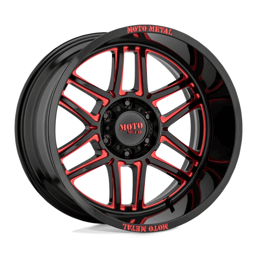 Moto Metal MO992 FOLSOM - Gloss Black Milled W/ Red Tint alloy wheel