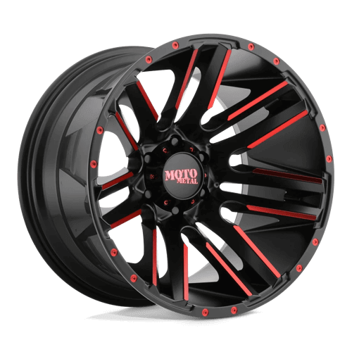 Moto Metal MO978 RAZOR - Satin Black Machined W/ Red Clear Coat alloy wheel