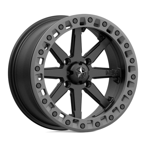 MSA Offroad Wheels M31 LOK2 BEADLOCK - Satin Black W/ Matte Gray Ring alloy wheel