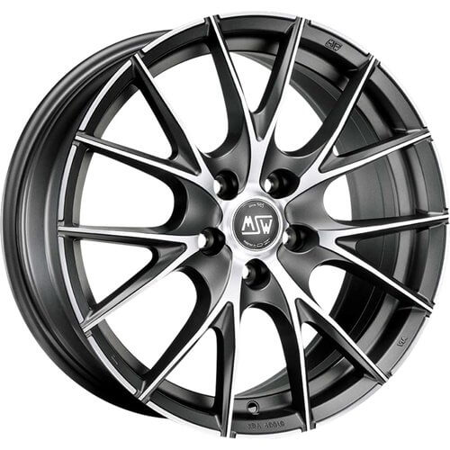 MSW 25 - Matt Titanium Full Polished alloy wheel