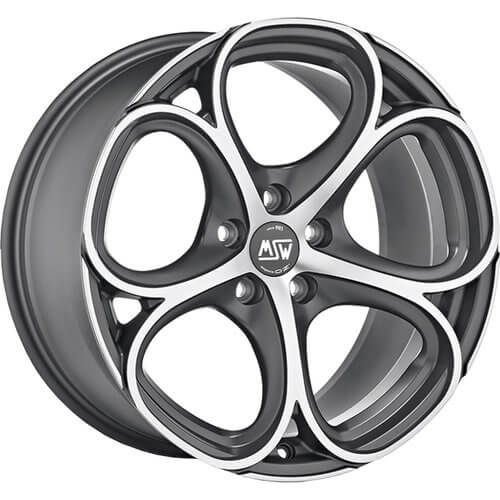 MSW 82 - Matt Gun Metal Full Polished (mgmfp) alloy wheel