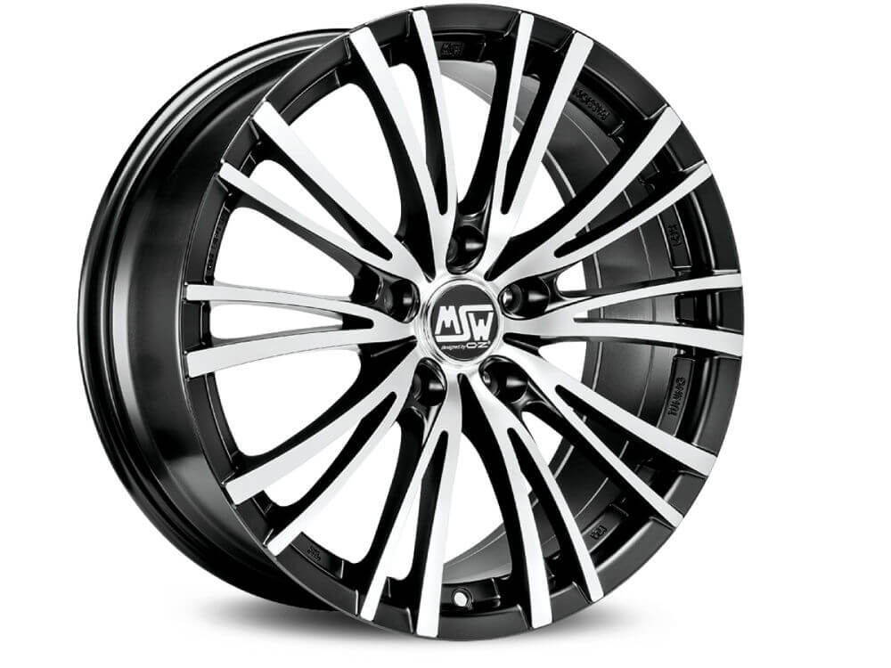 MSW 20-5 - Matt Black Full Polished alloy wheel