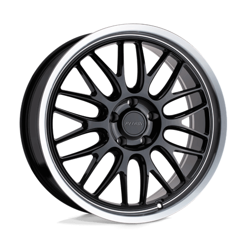PETROL P4C - Gloss Black W/ Machined Cut Lip alloy wheel