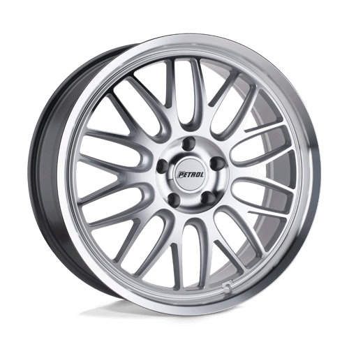 PETROL P4C - Silver W/ Machined Face & Lip alloy wheel