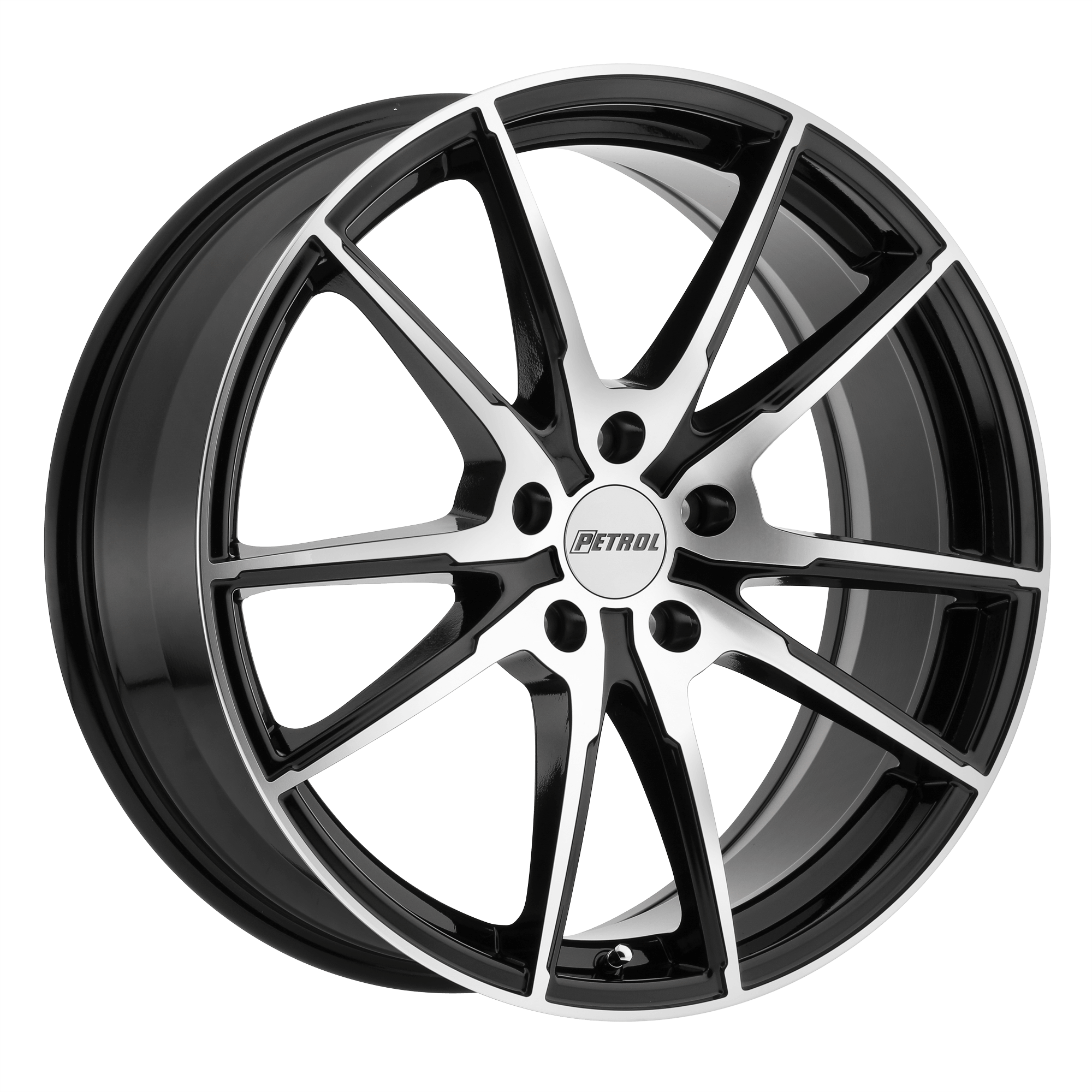 PETROL P0A Gloss Black W/ Machined Cut Face Alloy Wheels