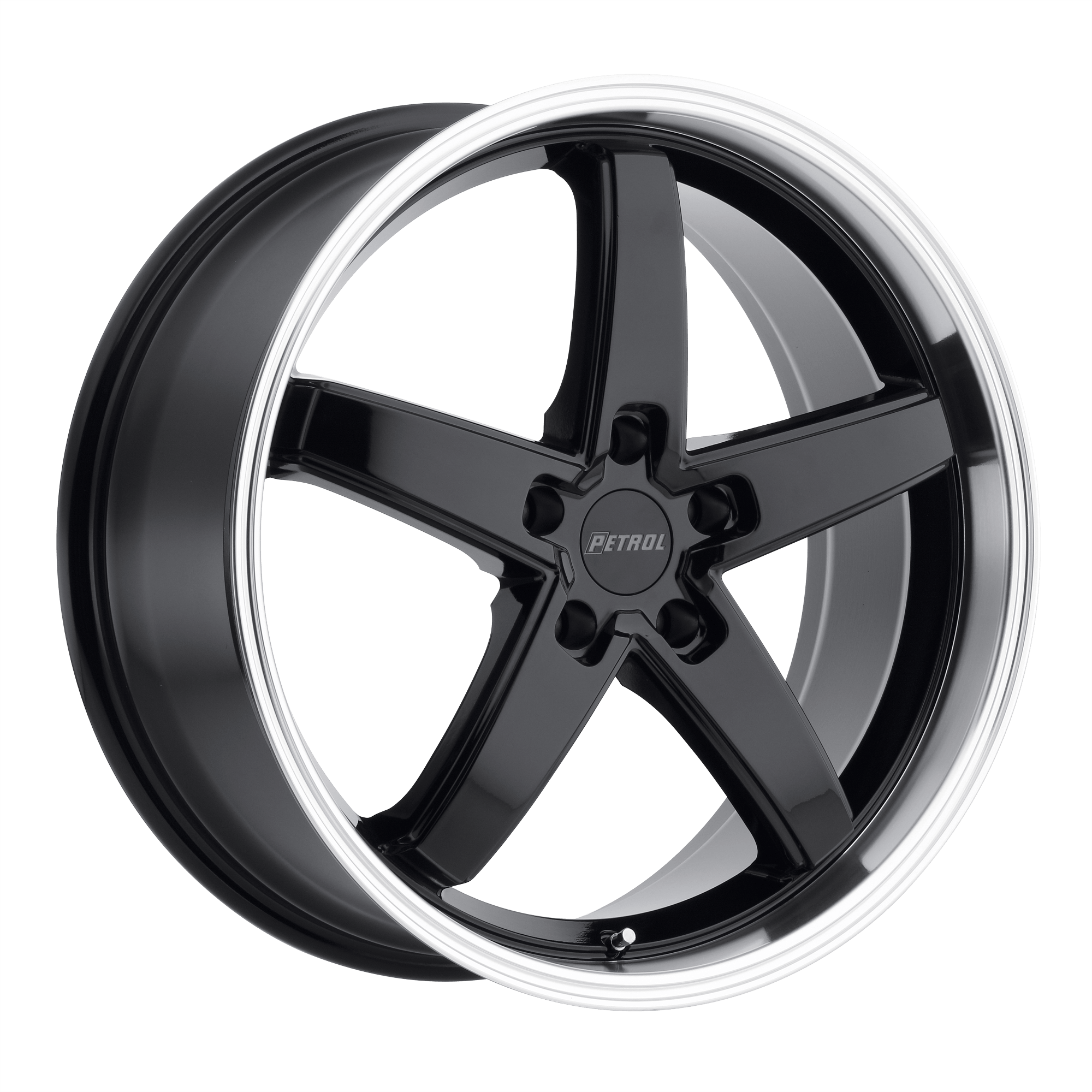 PETROL P1B Gloss Black W/ Machined Cut Lip Alloy Wheels