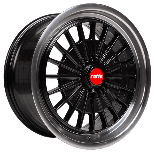 RAFFA RS-02 - Black Polished Lip alloy wheel