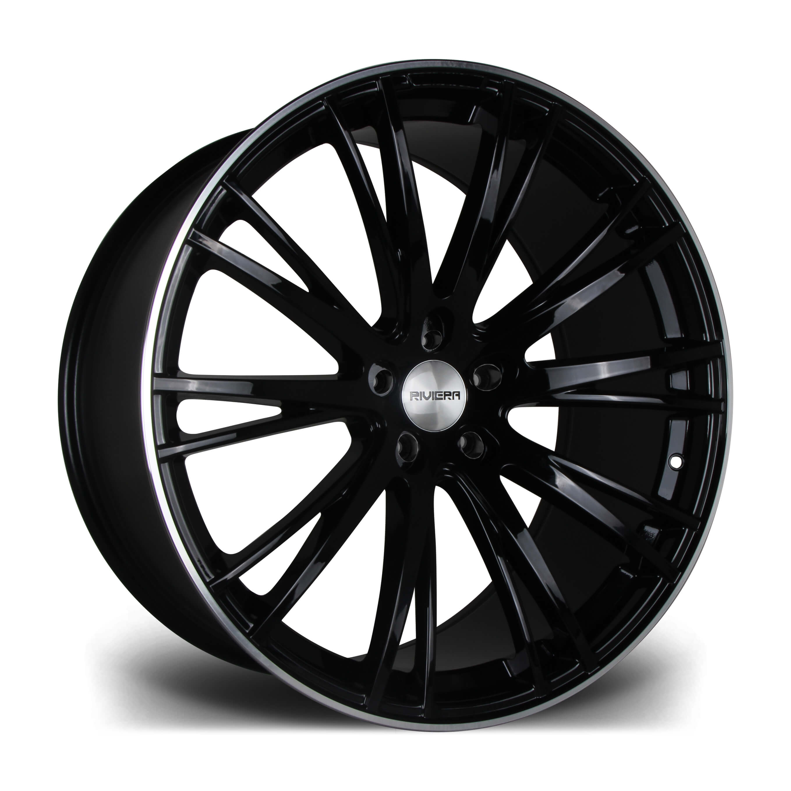 RIVIERA RV128 - Gloss Black Polished Lip alloy wheel