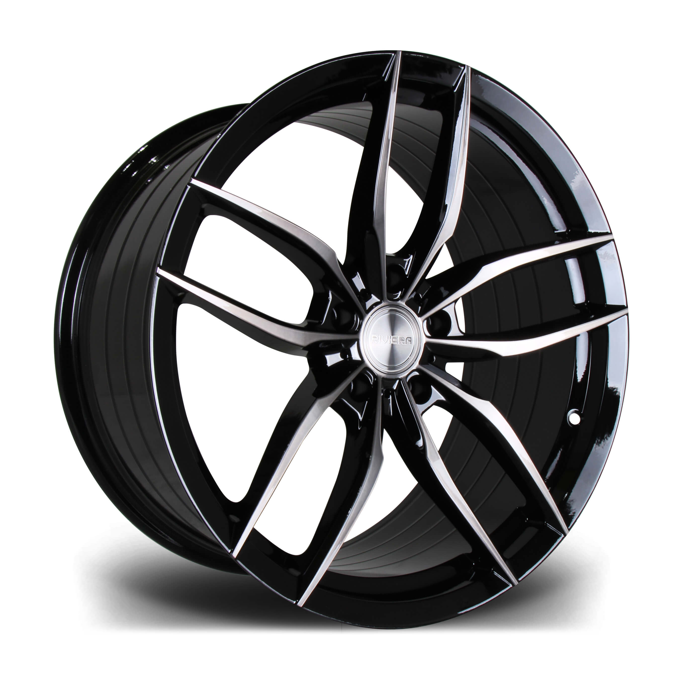 RIVIERA RV195 - Black Polished Dark Tint alloy wheel