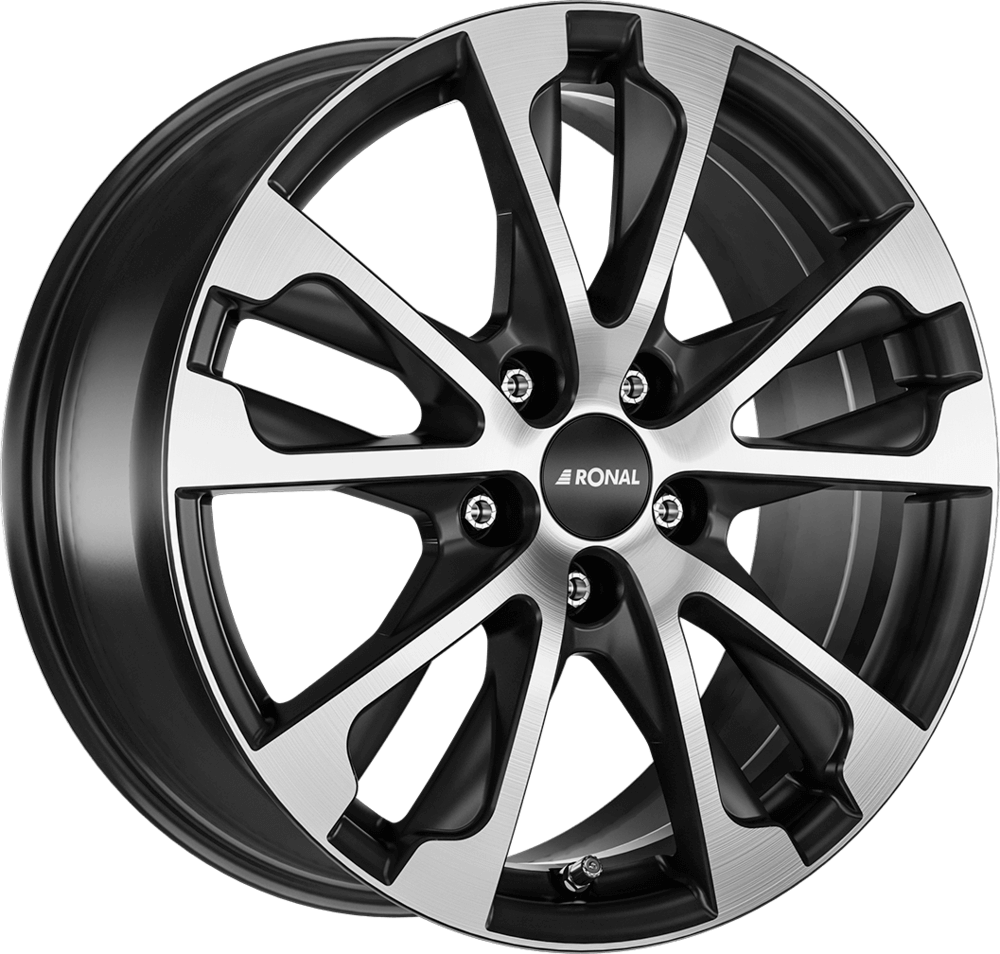 Ronal R61 - Matt Jet Black Polished alloy wheel