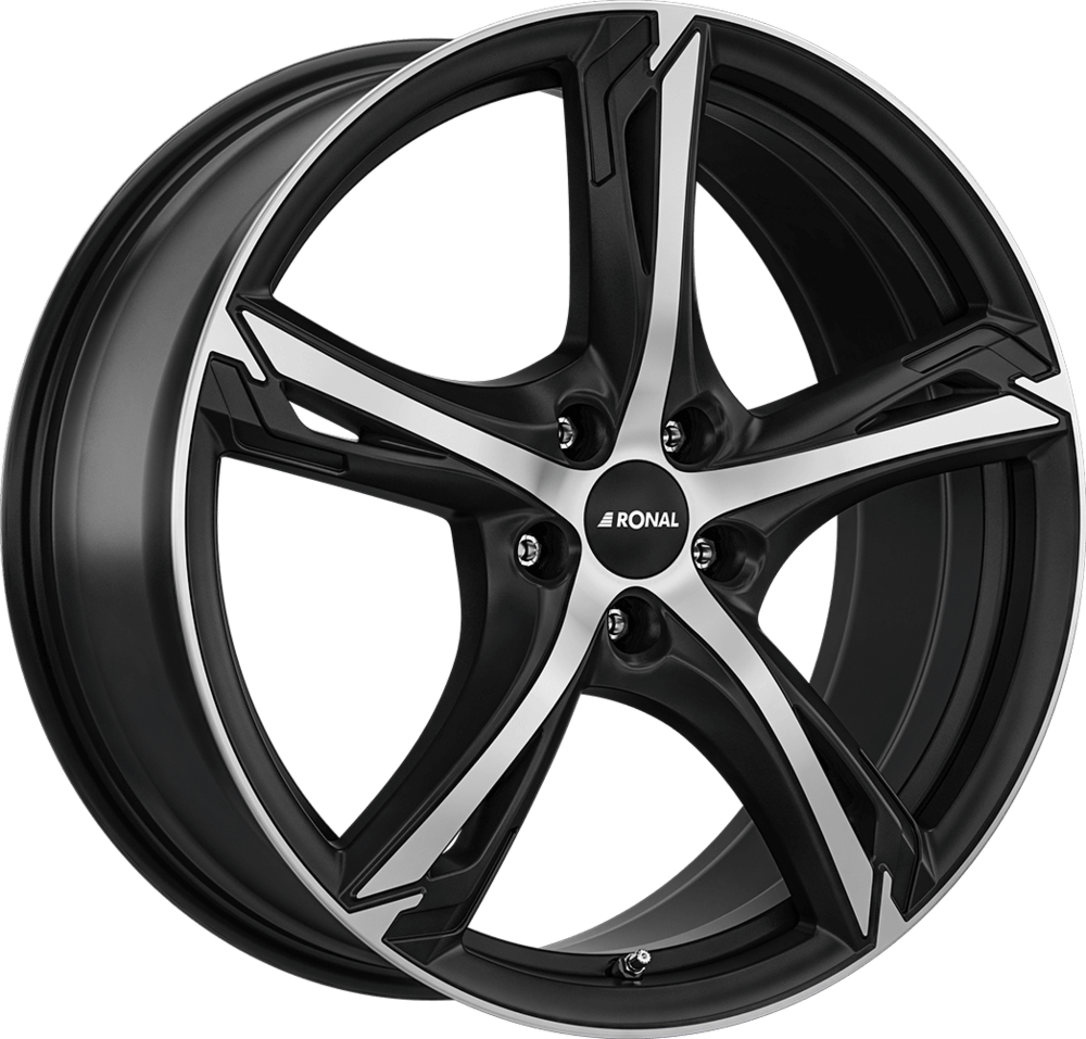 Ronal R62 - Matt Jet Black Polished alloy wheel