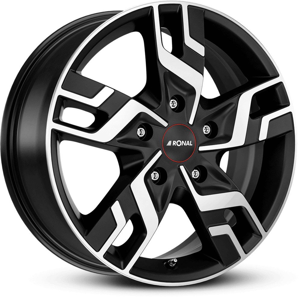 Ronal R64 - Matt Jet Black Polished alloy wheel