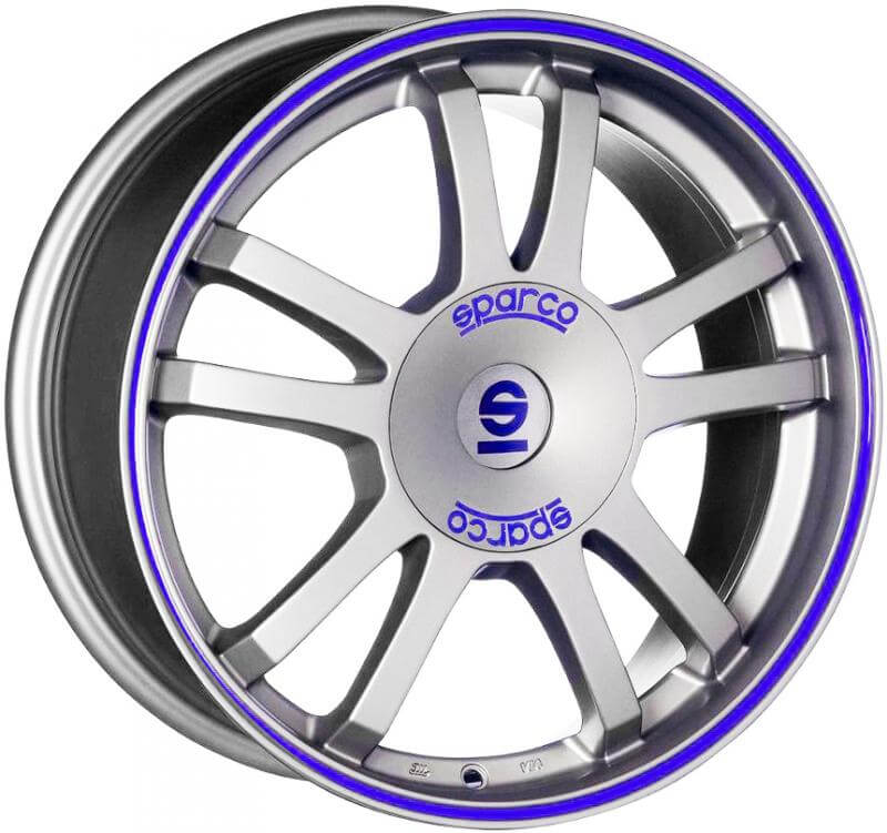 SPARCO Sparco Rally - Matt Silver Tech Blu Lip alloy wheel
