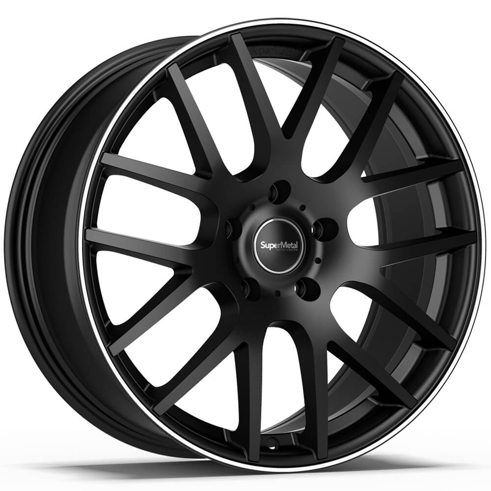 SuperMetal Trident - Black Rim Polish alloy wheel