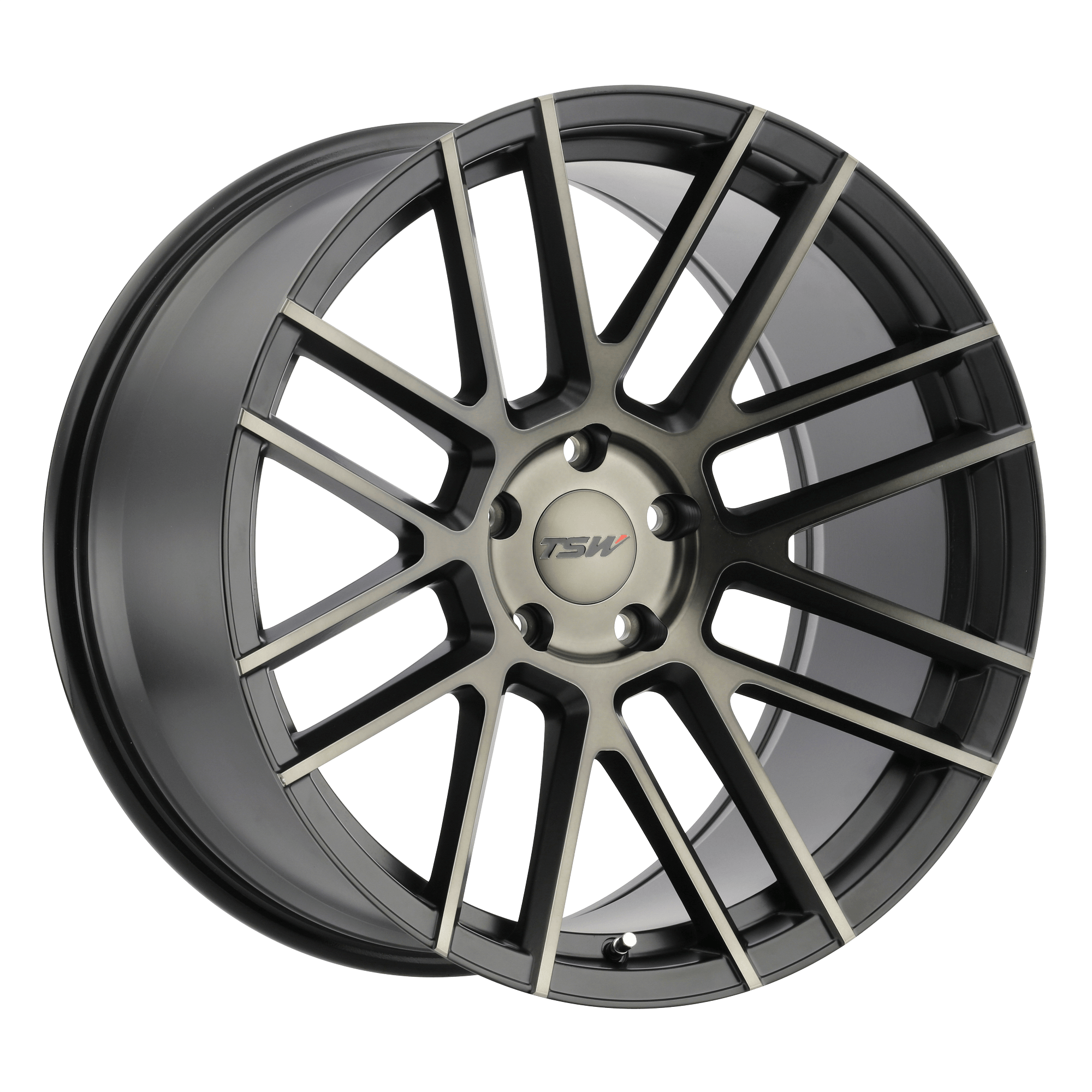 TSW MOSPORT Matte Black W/ Machine Face & Dark Tint Alloy Wheels