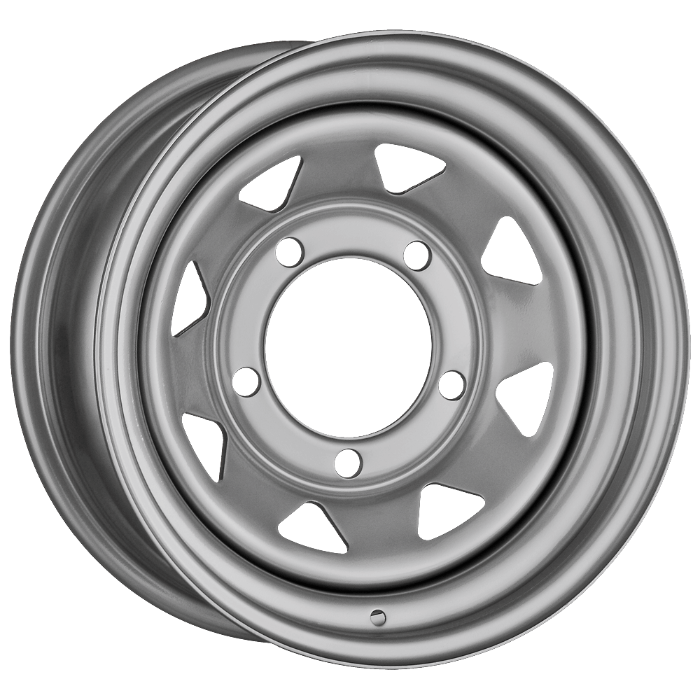 Tuff Torque 8 Spoke Steel Wheel 16" x 7" ET0 Silver