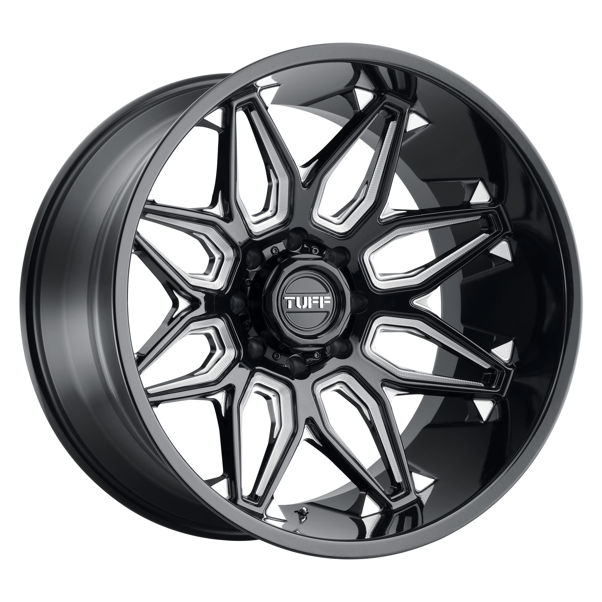 TUFF T3B Gloss Black Milled Alloy Wheels