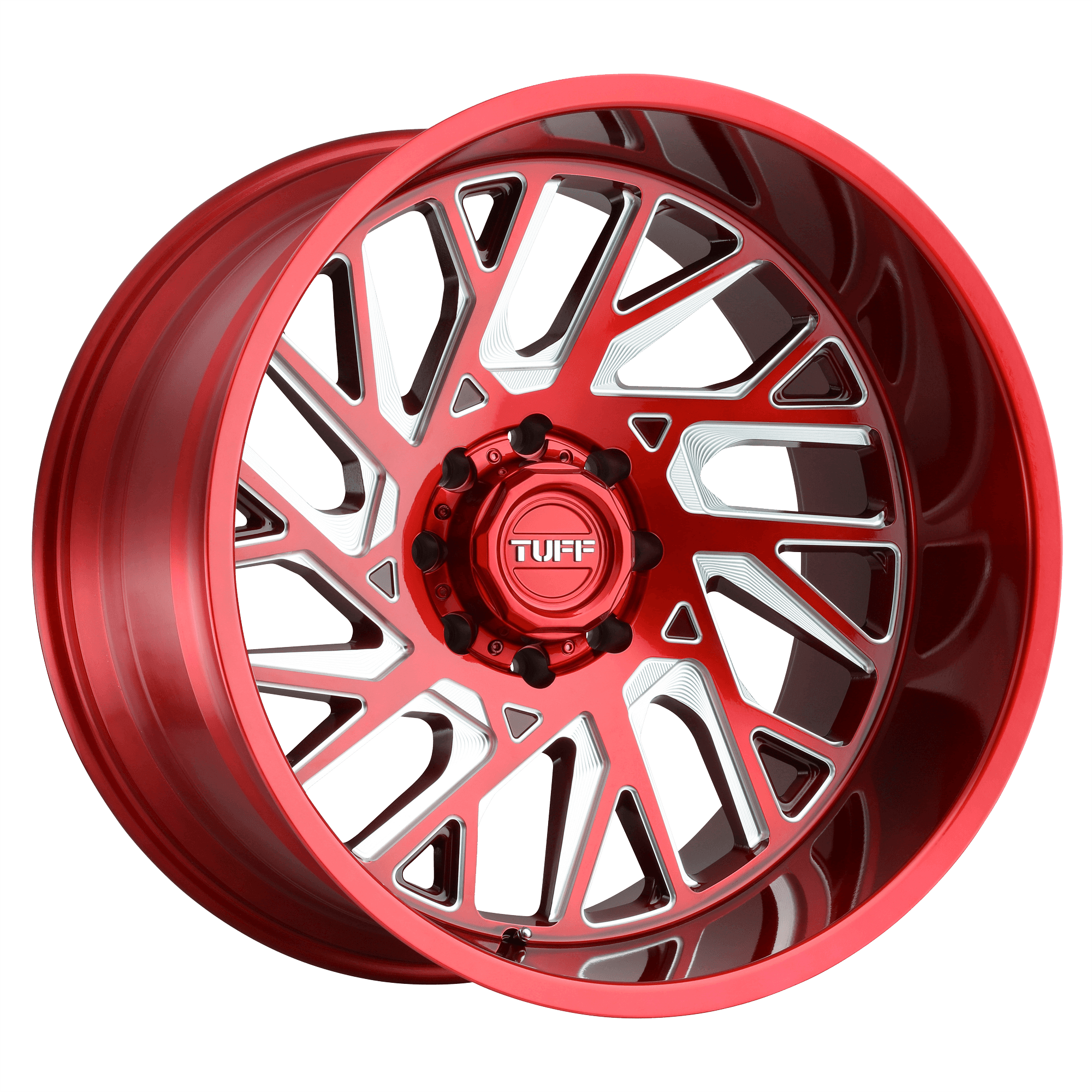 TUFF T4B Candy Red Milled Alloy Wheels