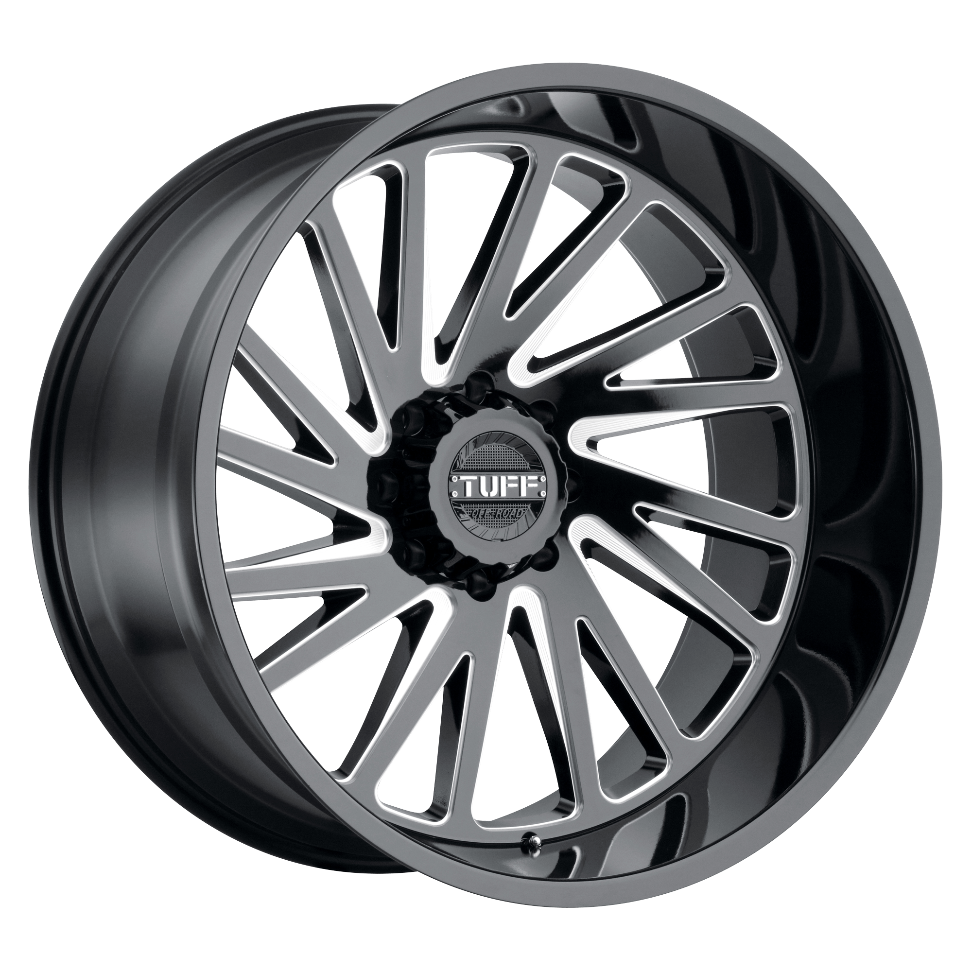 TUFF T2A Gloss Black Milled Alloy Wheels