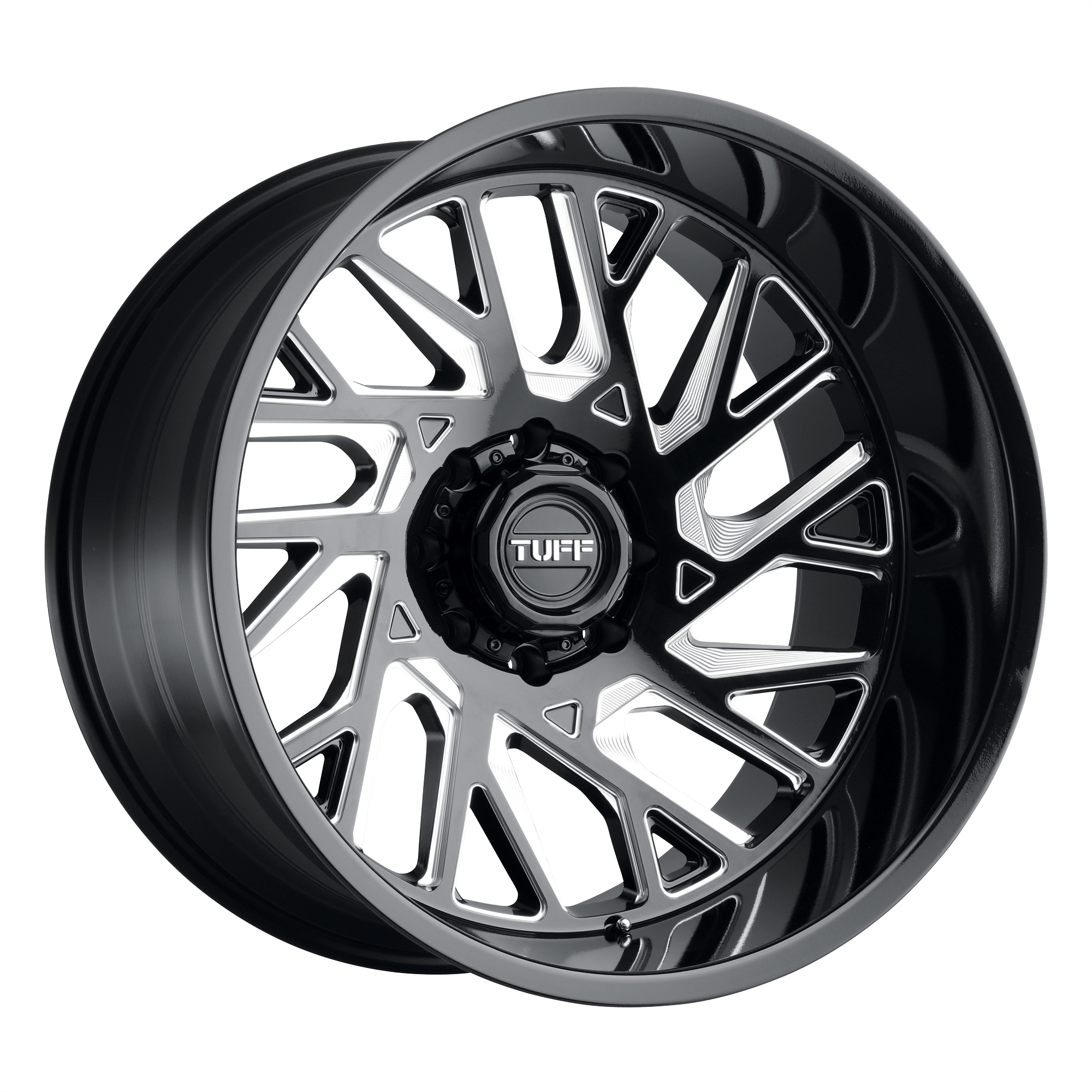 TUFF T4B Gloss Black Milled Alloy Wheels