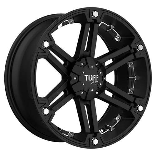 TUFF T01 - Flat Black W/ Chrome Inserts alloy wheel