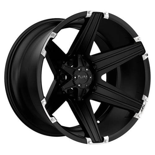 TUFF T12 - Satin Black W/ Brushed Inserts alloy wheel