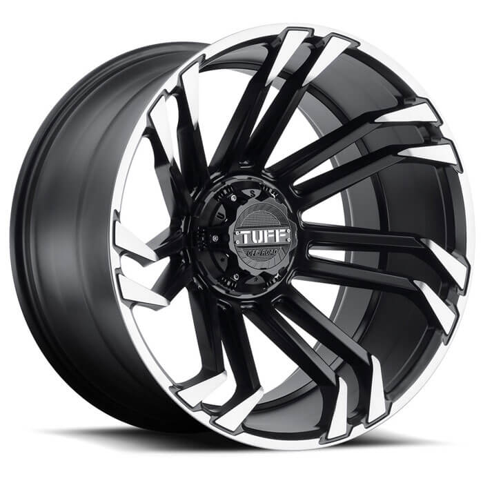 TUFF T21 - Matte Black W/ Machined Flange alloy wheel