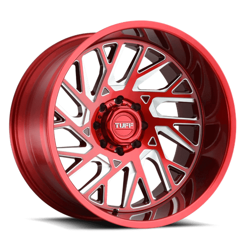 TUFF T4B - Candy Red W/ Milled Spoke alloy wheel