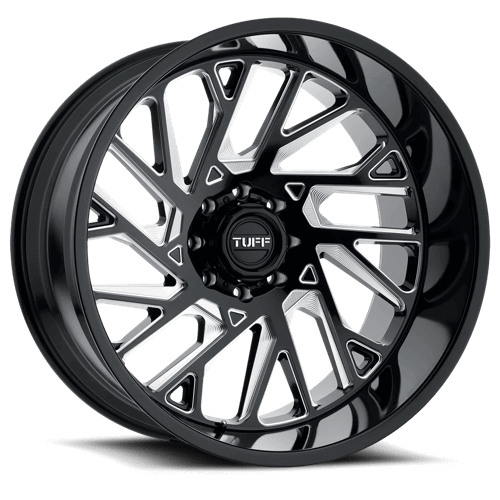 TUFF T4B - Gloss Black W/ Milled Spokes alloy wheel