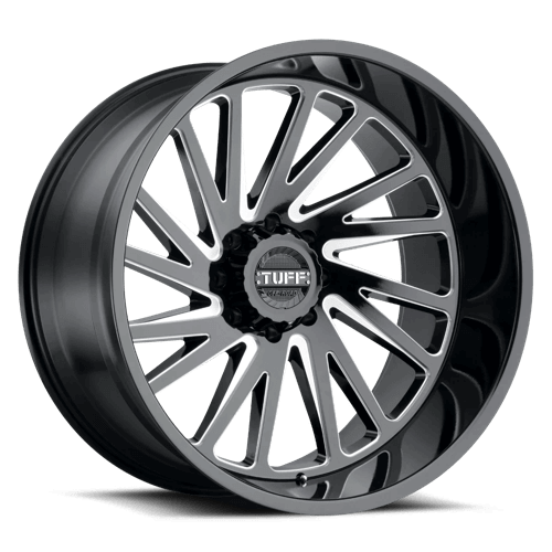 TUFF T2A - Gloss Black W/ Milled Spokes alloy wheel