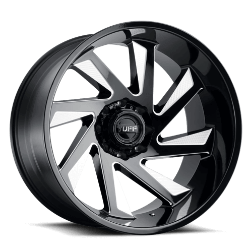 TUFF T1B - Gloss Black W/ Milled Spokes alloy wheel