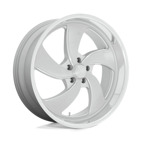 US Mag 1PC U134 DESPERADO - Silver Brushed Face Milled Diamond Cut Lip alloy wheel