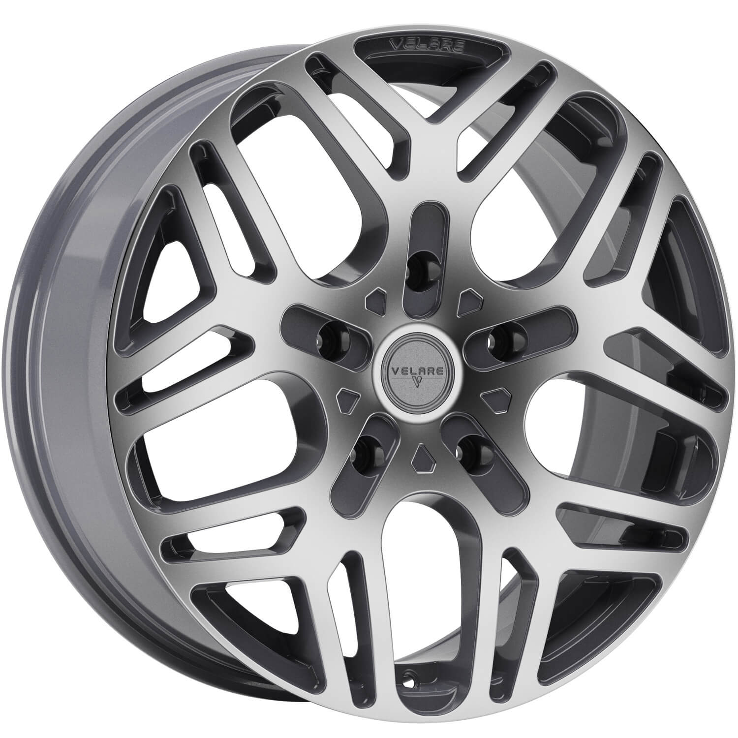 VELARE VLR-T2 Platinum Grey Machine Face Alloy Wheels