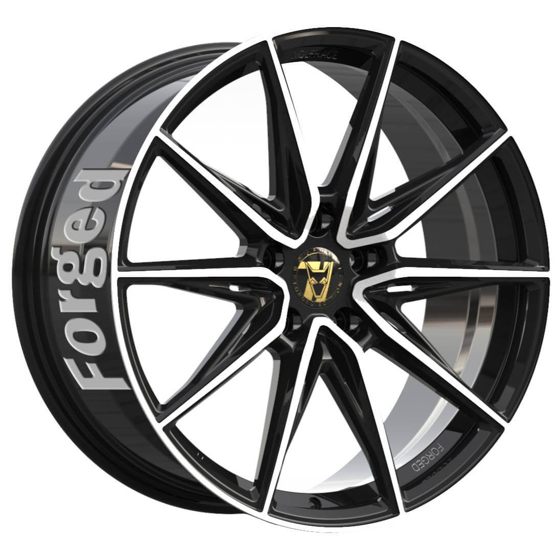 Wolfrace 71 Forged Edition Urban Racer Forged - Gloss Raven Black Polished alloy wheel