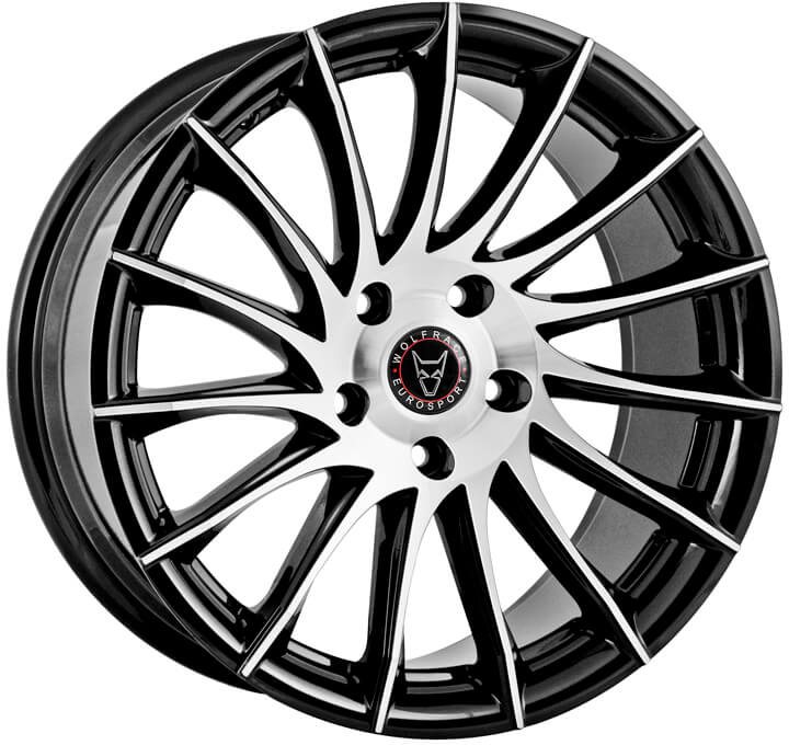 Wolfrace Eurosport Aero - Gloss Black / Polished alloy wheel