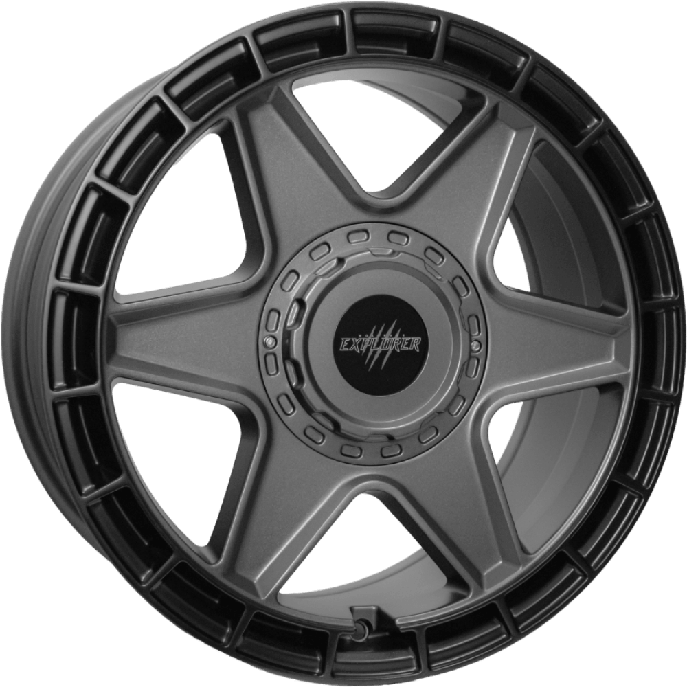 Wolfrace Explorer Black Wolf Three Alloy Wheel 17" x 8" ET50 Matt Black Gunmetal Centre