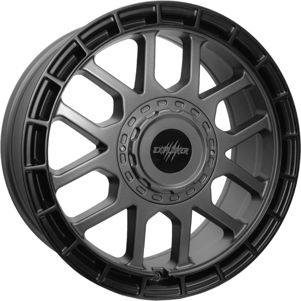 Wolfrace Explorer Black Wolf Four Matt Black Gunmetal Centre Wolfrace