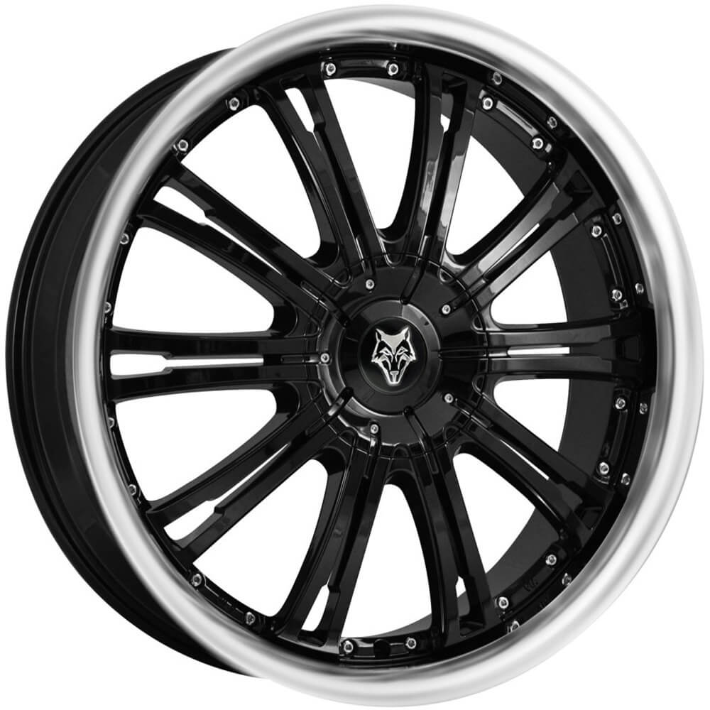 Wolfrace Explorer Vermont - Gloss Black / Polished Lip alloy wheel