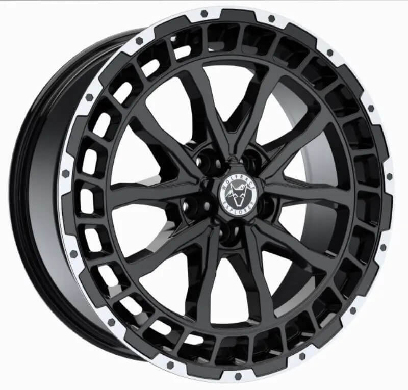 Wolfrace Explorer Wolf - Matt Black Polished alloy wheel