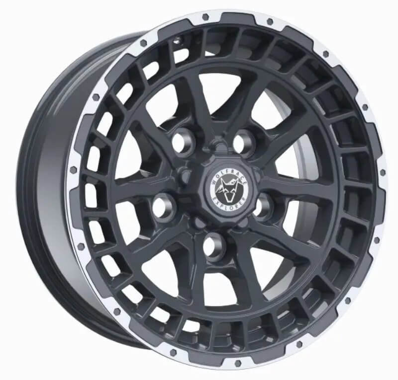 Wolfrace Explorer Wolf LRD - Matt Black Polished alloy wheel