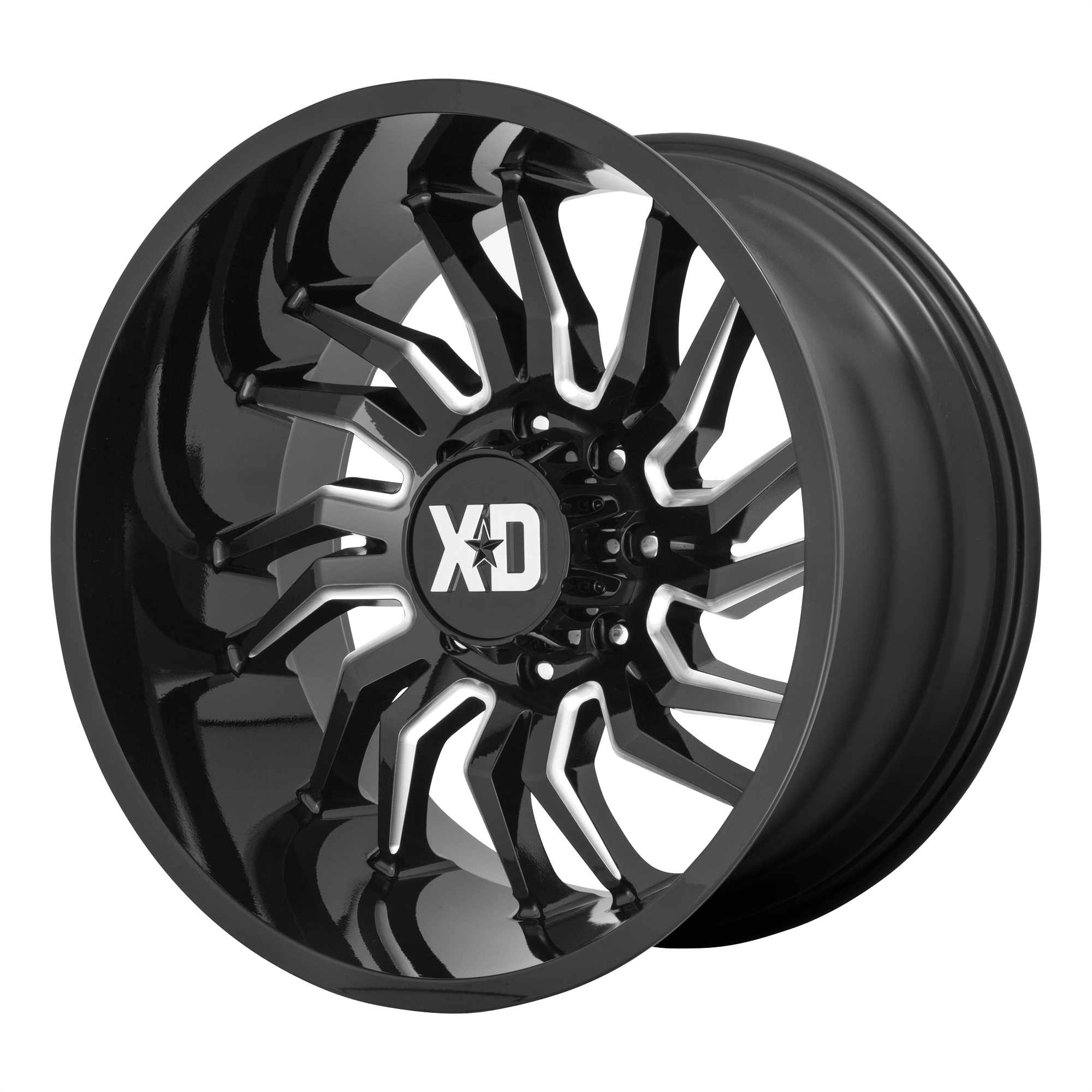 XD XD858 TENSION Gloss Black Milled Alloy Wheels