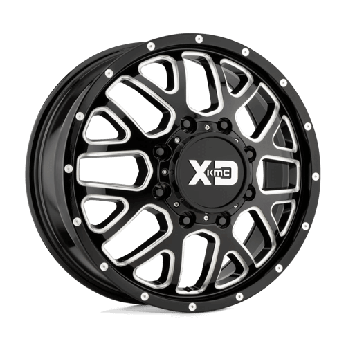 XD XD843 GRENADE DUALLY - Gloss Black Milled - Front alloy wheel